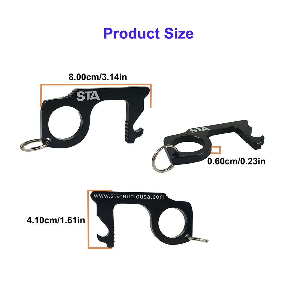 8PCS Portable Touchless Ease To Clean Handheld Keychain Contactless Keychain