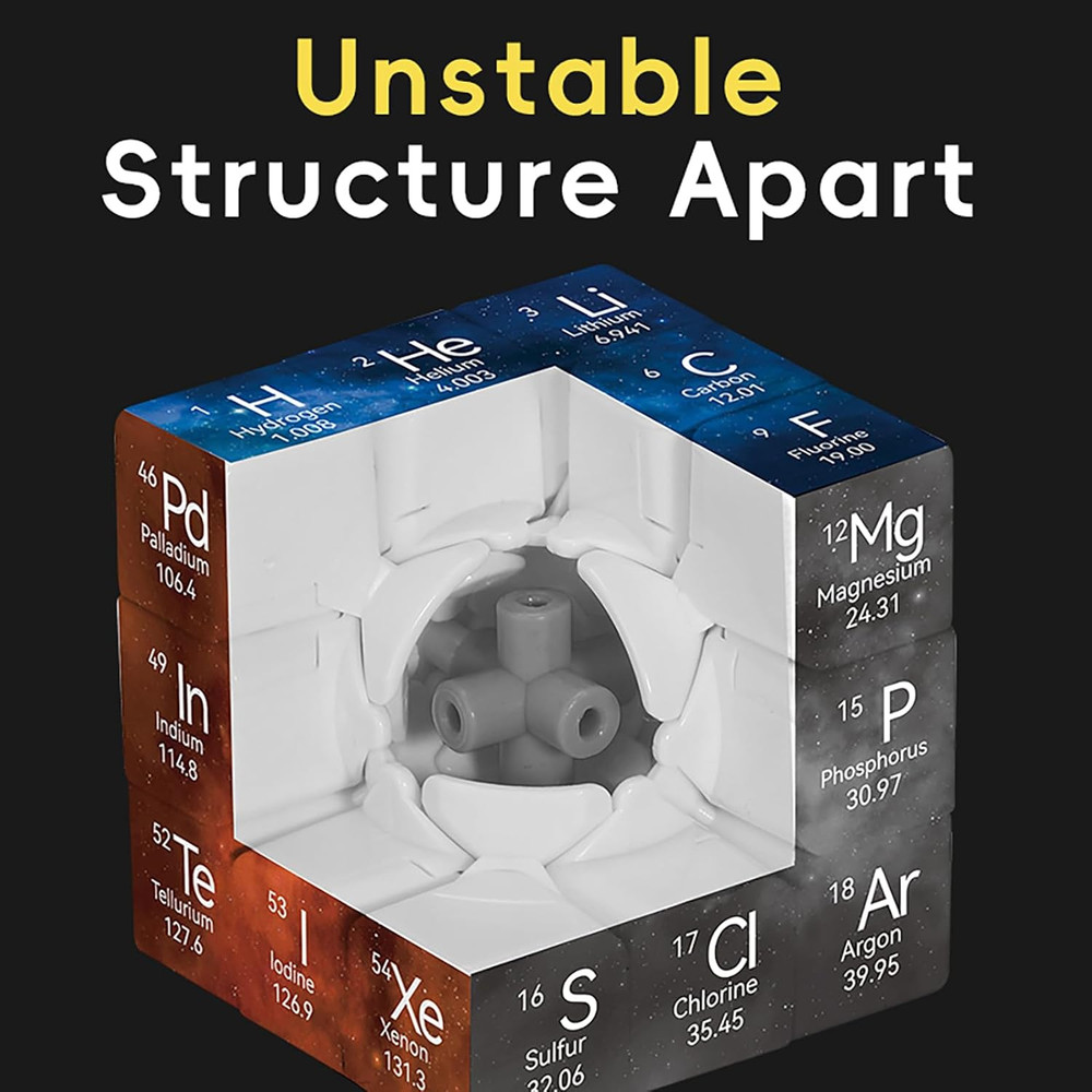 Periodic Table 3x3 Speed Cube – UV Printed Element Educational Puzzle, Stickerle