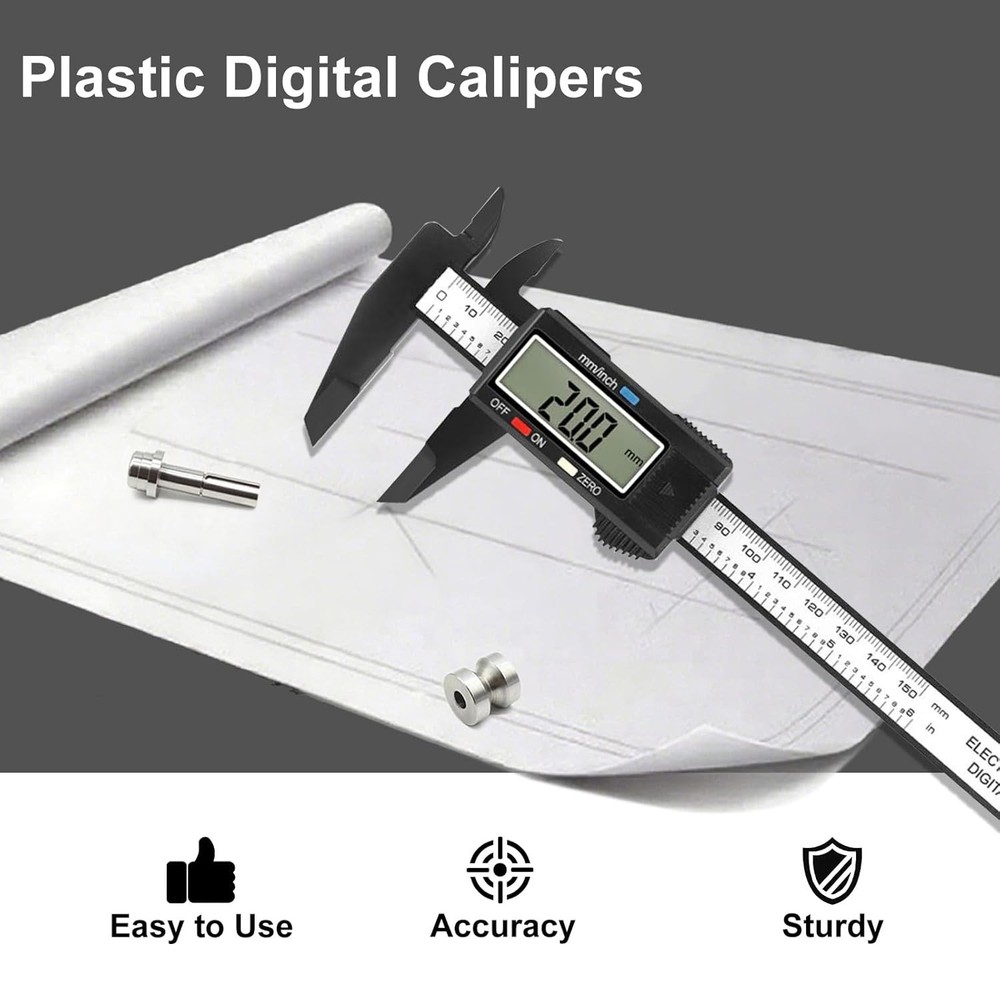 Versatile 6-Inch Digital Caliper with Precise Measurement & Dual Unit Conversion