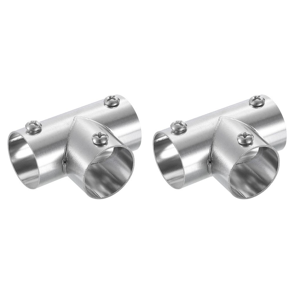 2 Pcs 3-Way Pipe Fitting Connector Fit 1" OD Pipe