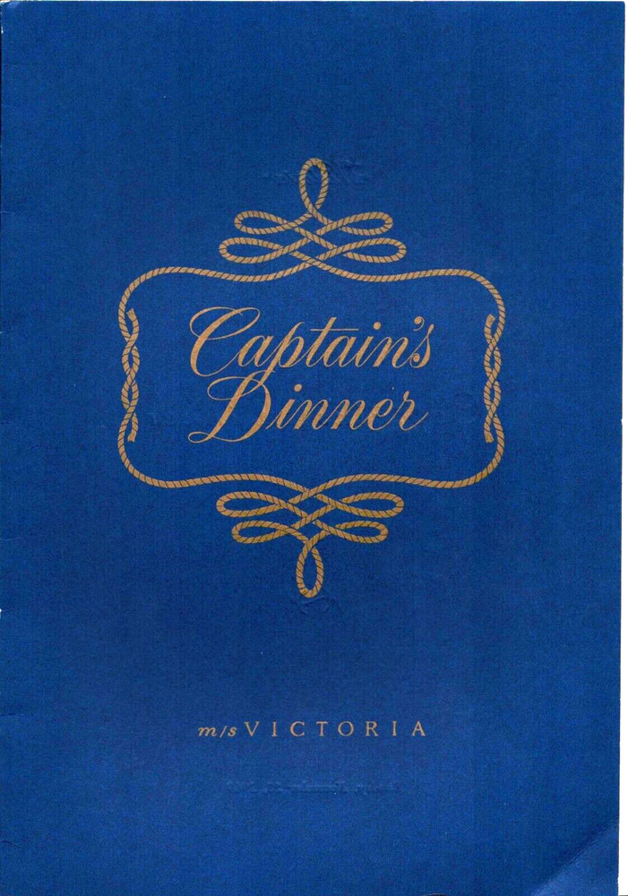 Captain's Dinner Menu, M/S Victoria 1969