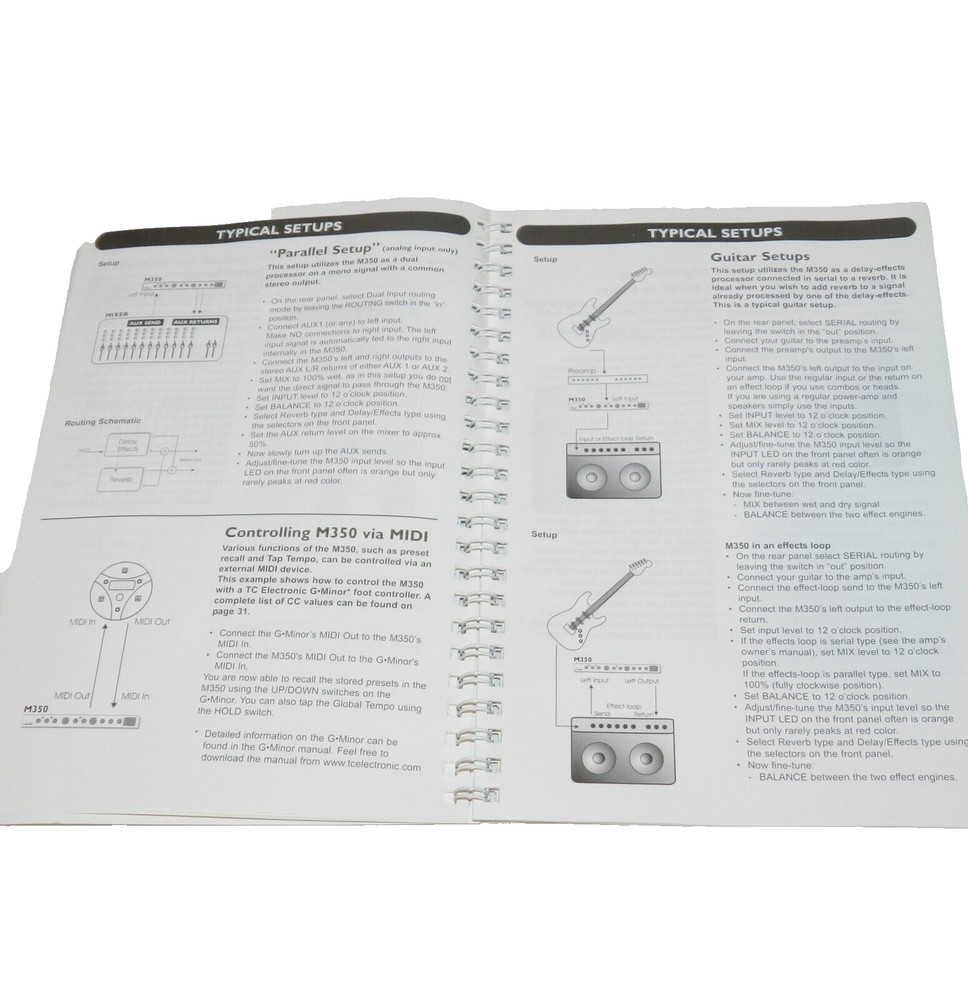 Manual Electronic M350 Vocal Reverb Effect Dual Engine Digital Effect Processor