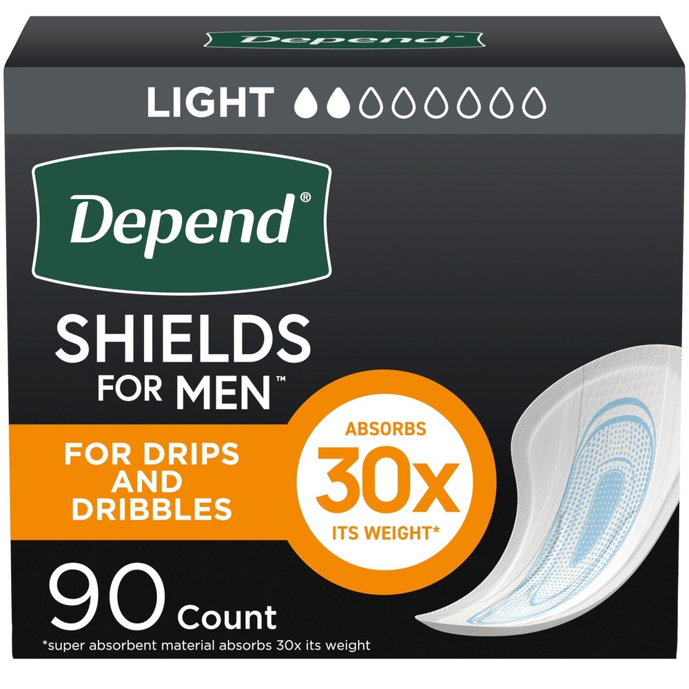 Shields Incontinence Pads for Men, Light Absorbency, 90 Count (Packaging May ...