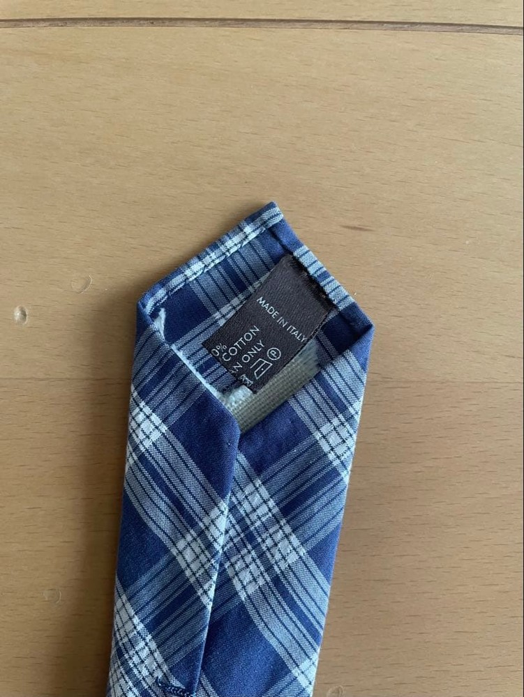 FrancoMinucci tie cotton blue check