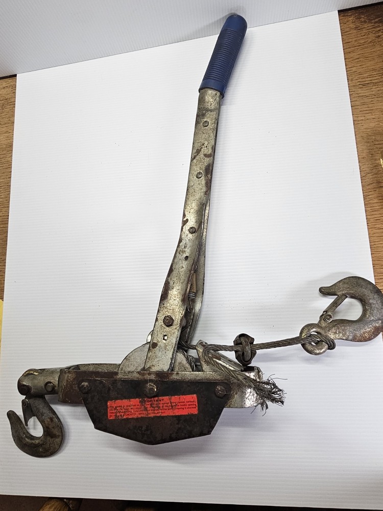 Come Along Winch Puller Heavy Duty Power Cable 2 Hook  Ratcheting