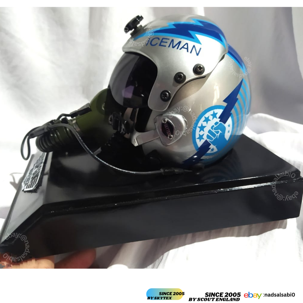 ICEMAN TOP GUN MINI PILOT HELMET + OXYGEN MASKER + DISPLAY (Or Request Marcking)