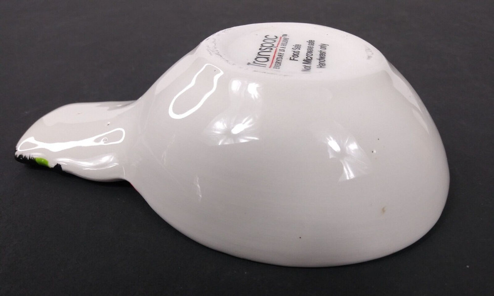 Transpac Ceramic Snowman Christmas Small Dish Bowl with Handle Dip Candy Damaged