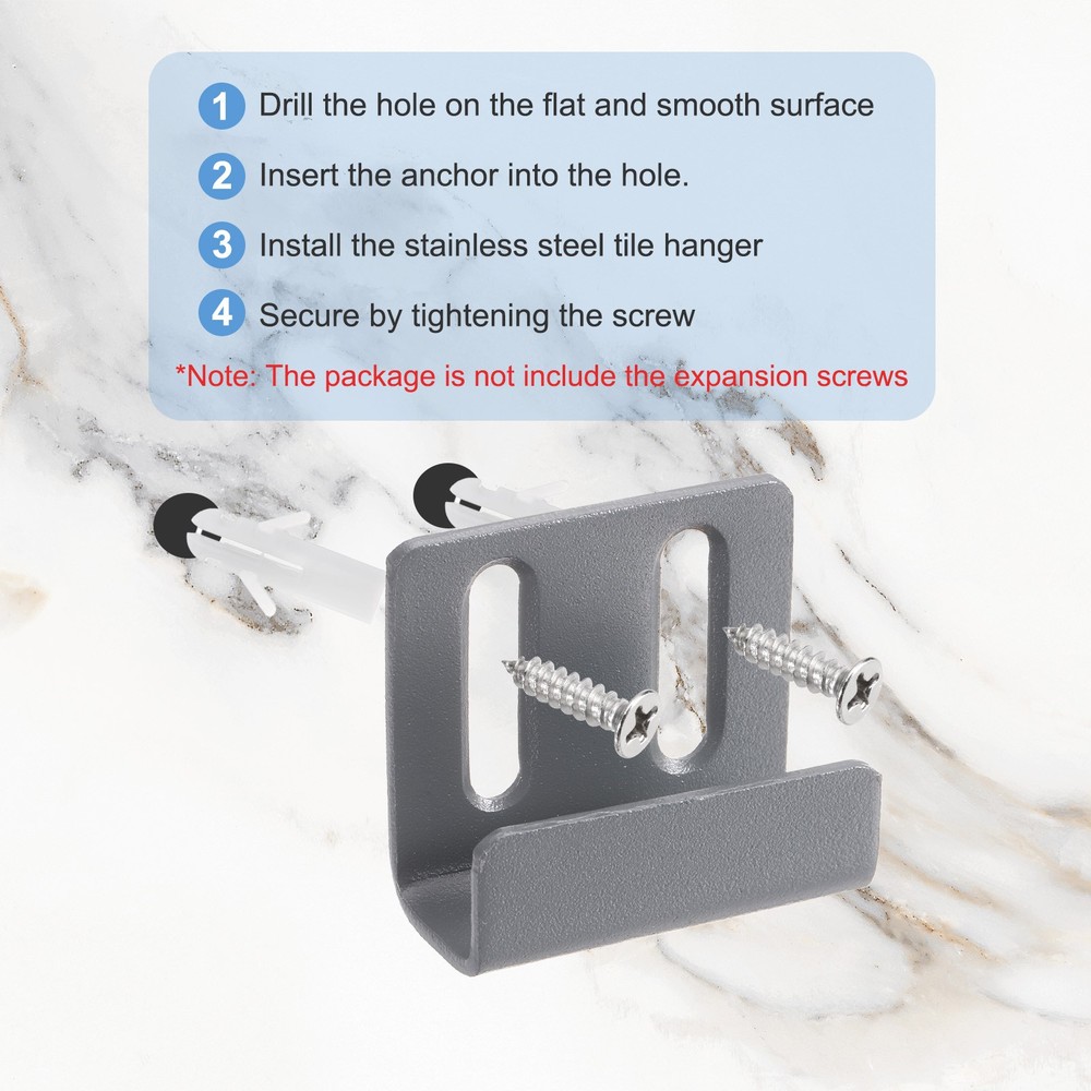 10pcs adjustable tile hooks, grey sand, int.15mm (9/16")