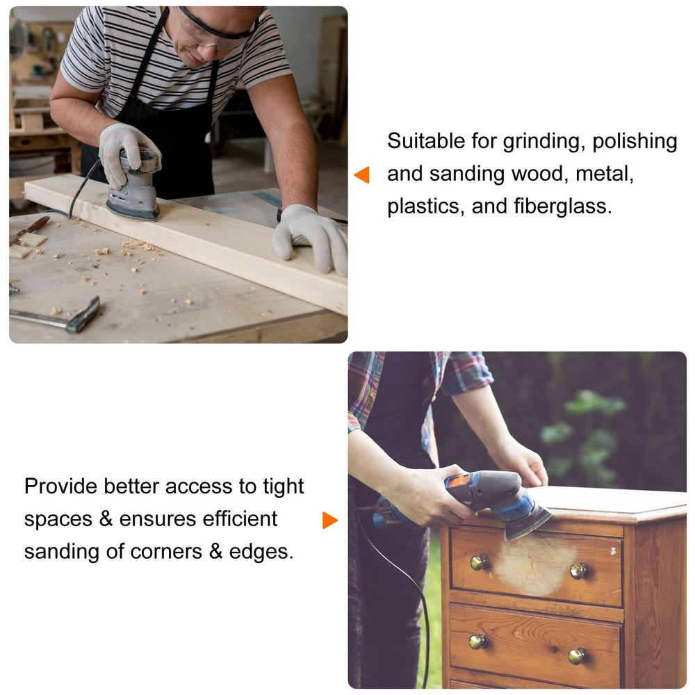 60Pcs Triangular Hook & Loop Sandpapers 320-1200 Grit Aluminum Oxide