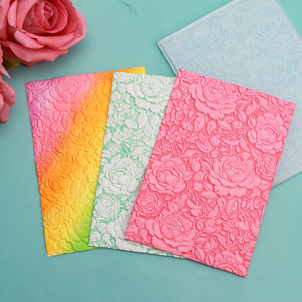 3D Embossing Folder Floral Pattern Plastic Flower Theme for Diy Scrapbooking