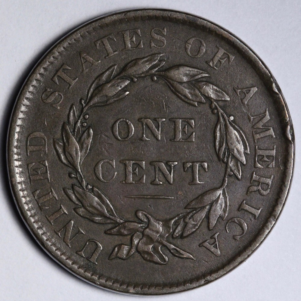 1837 Coronet Head Large Cent XF E120 UGKNM
