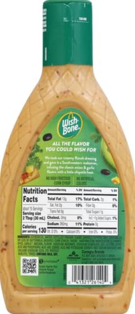 Chipotle Ranch Dressing by Wish-bone - 4 Bottles