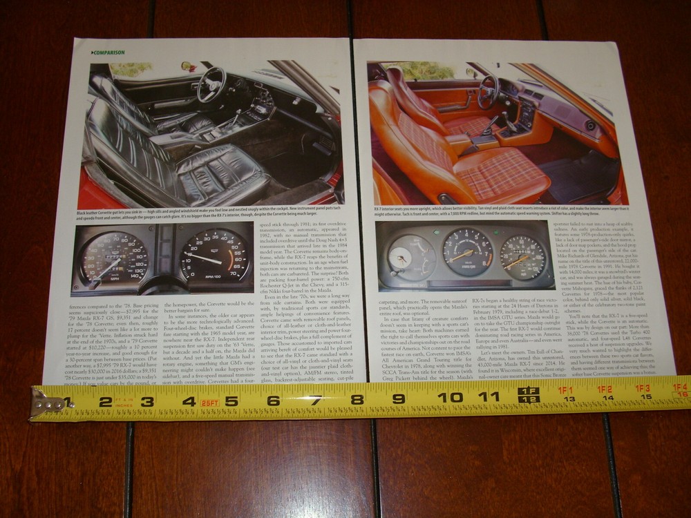 1979 MAZDA RX7 vs. 1978 CORVETTE ORIGINAL 2017 ARTICLE