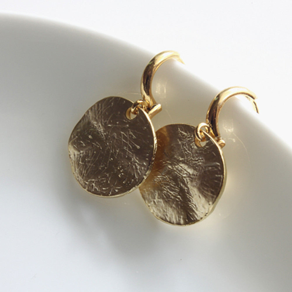 Thick Textured Disc Earrings