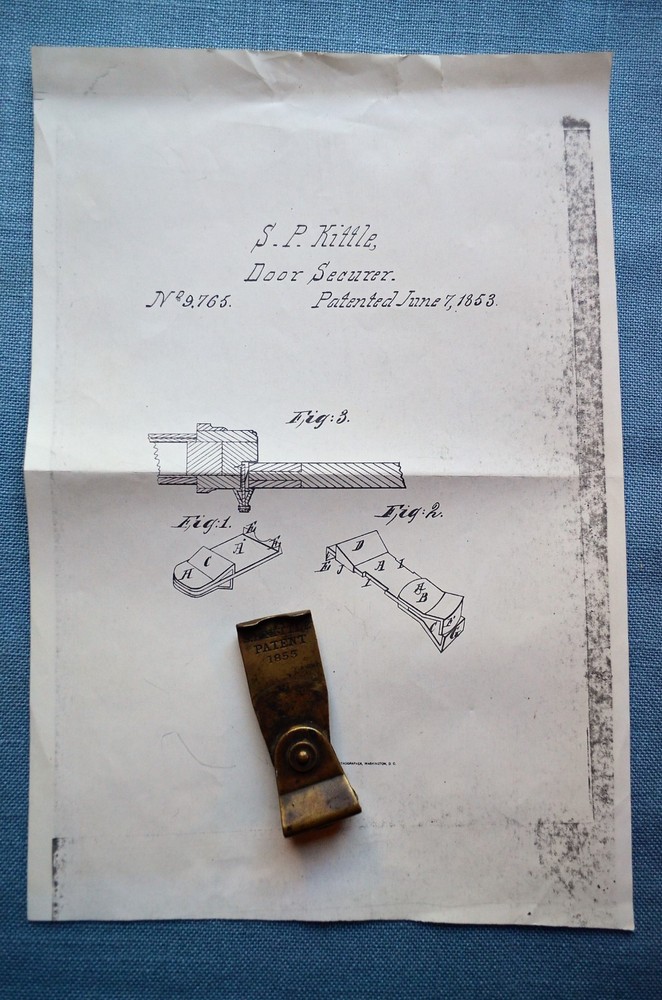 Door Securer, Patented June 7, 1853