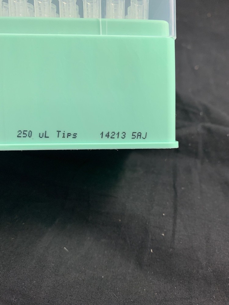 Laboratory Plastic 250uL Clear Pipette Tips 96 Rack Non-Sterile 960/Pack
