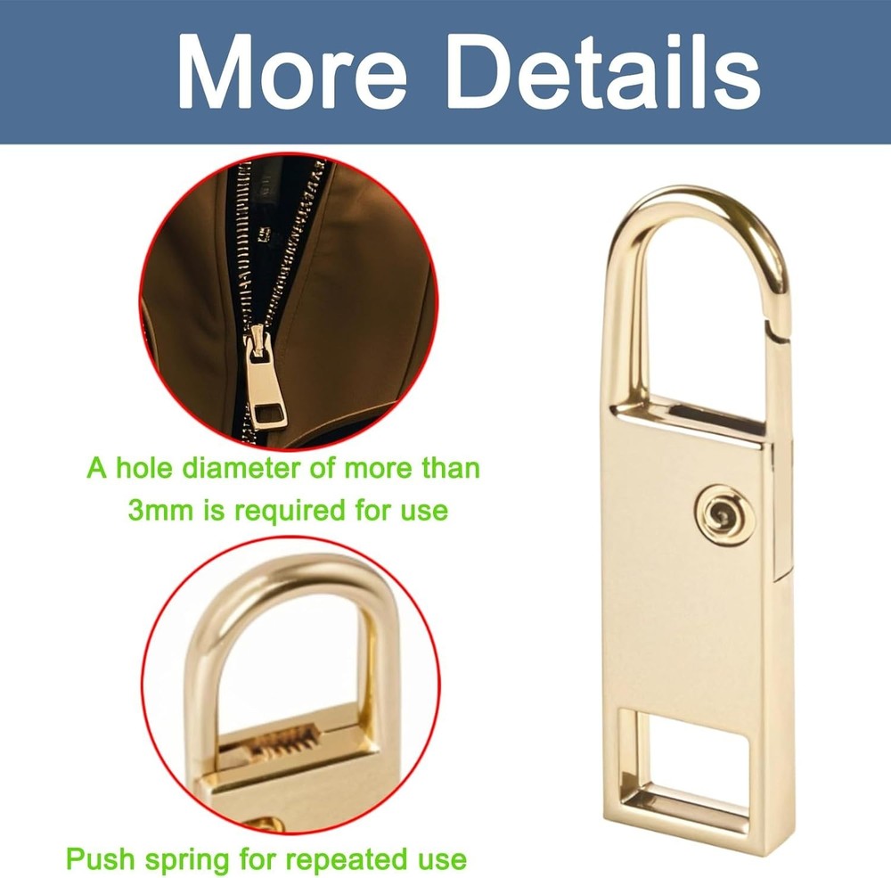Quality Zipper Pull Set - 8 Pcs in Attractive Colors, Easy Hook Installation