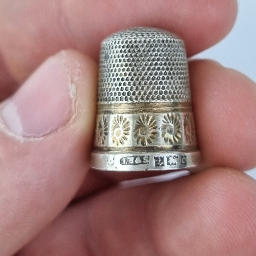 Antique Solid Silver Thimble Birmingham 1963