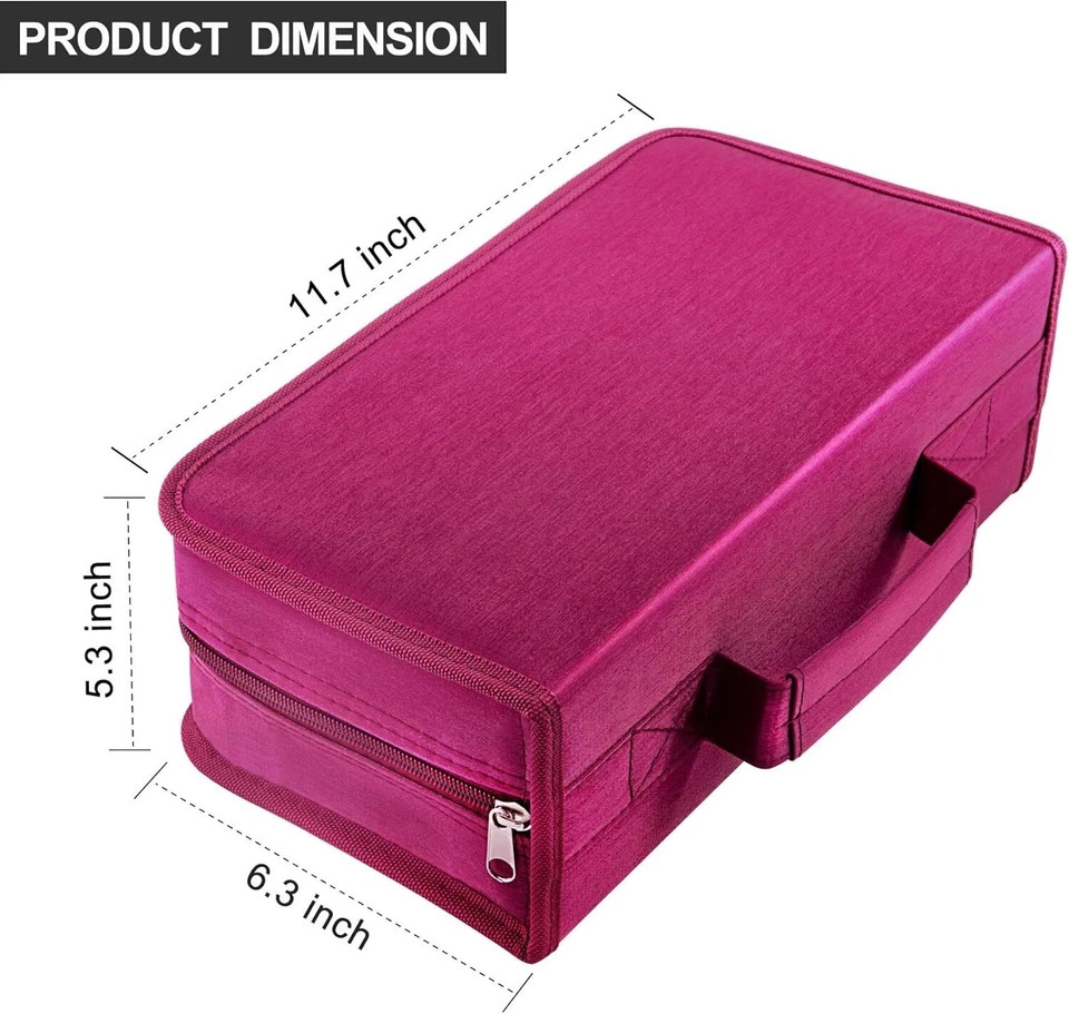 DVD Case Holder, CD/DVD Wallet Binder Holder 160 Capacity CD Rose