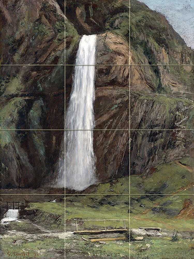A PEDESTRIAN BRIDGE MOUNTAINS Kitchen Bathroom Wall Backsplash Ceramic 12.75x17