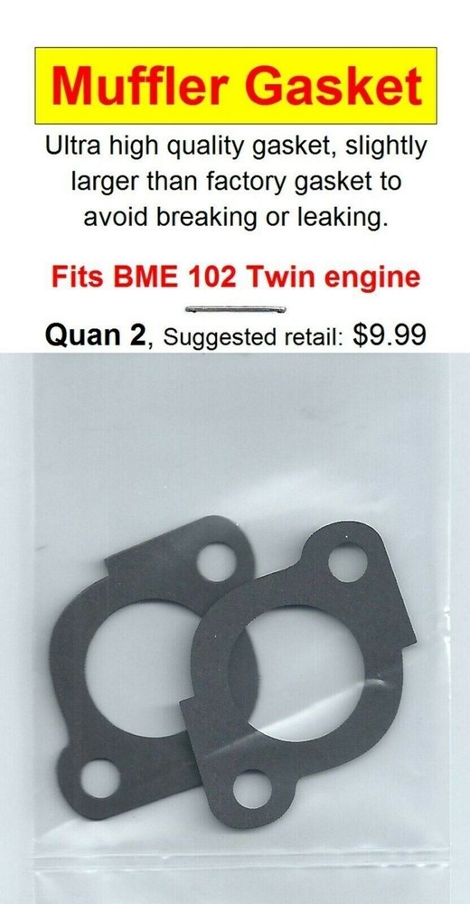 BME 102 Twin Exhaust/Muffler Gasket 2 Pack NIP