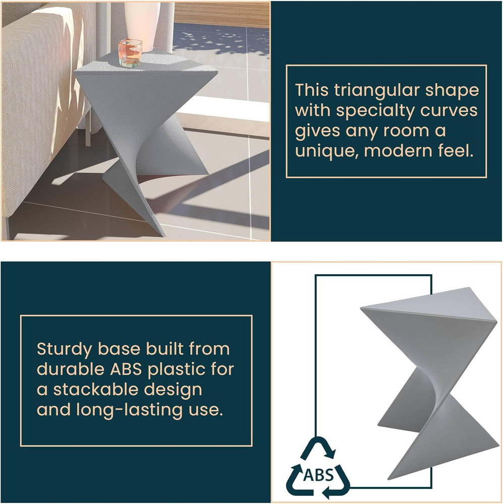 Randolph Modern Accent End Table Side Vanity Table (Grey)