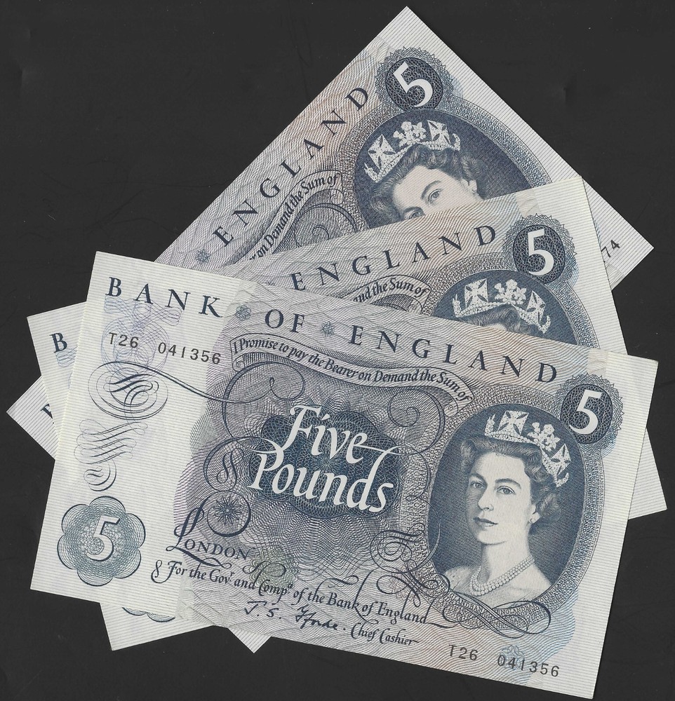 B312 FFORDE 1967 FIVE POUND £5 BANKNOTE - UNC -  SELECT YOUR NOTE