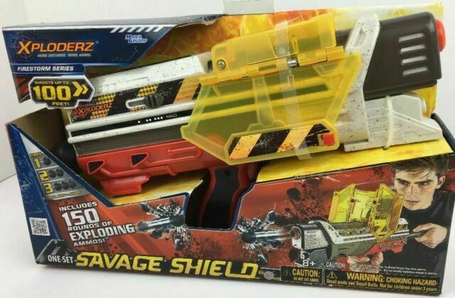 Xploderz Savage Shield Firestorm Series Blaster Toy Gun With 150 Rounds.