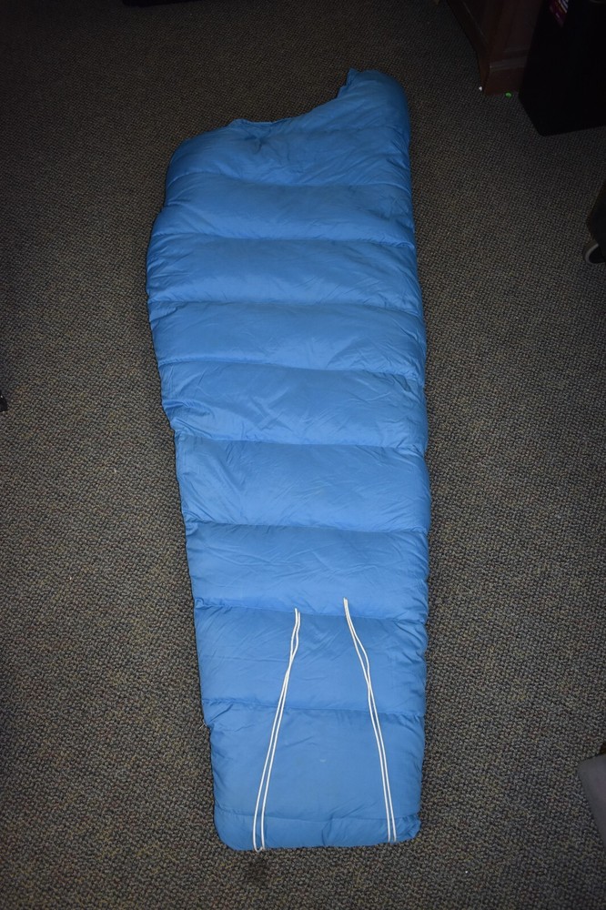 Vintage REI Goose Down Fill Sleeping Bag 81X32 Blue