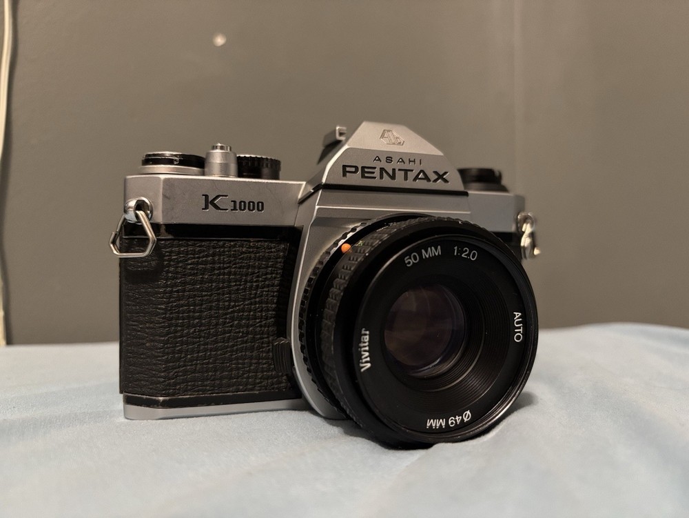 Pentax Asahi K1000 35mm Camera Bag, 50mm & Strap TESTED WORKING! DESCRIPTION!!!!