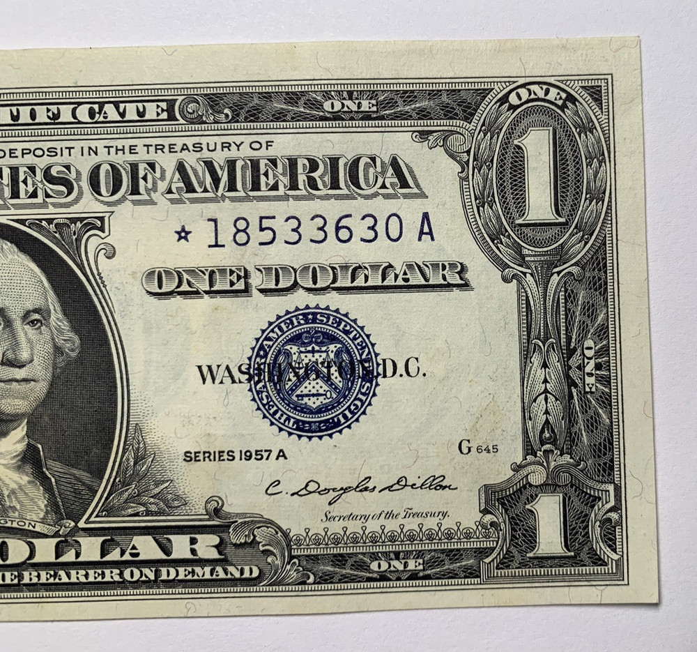 1957-A UNITED STATES SILVER CERTIFICATE $1 **STAR NOTE** (( UNC ))