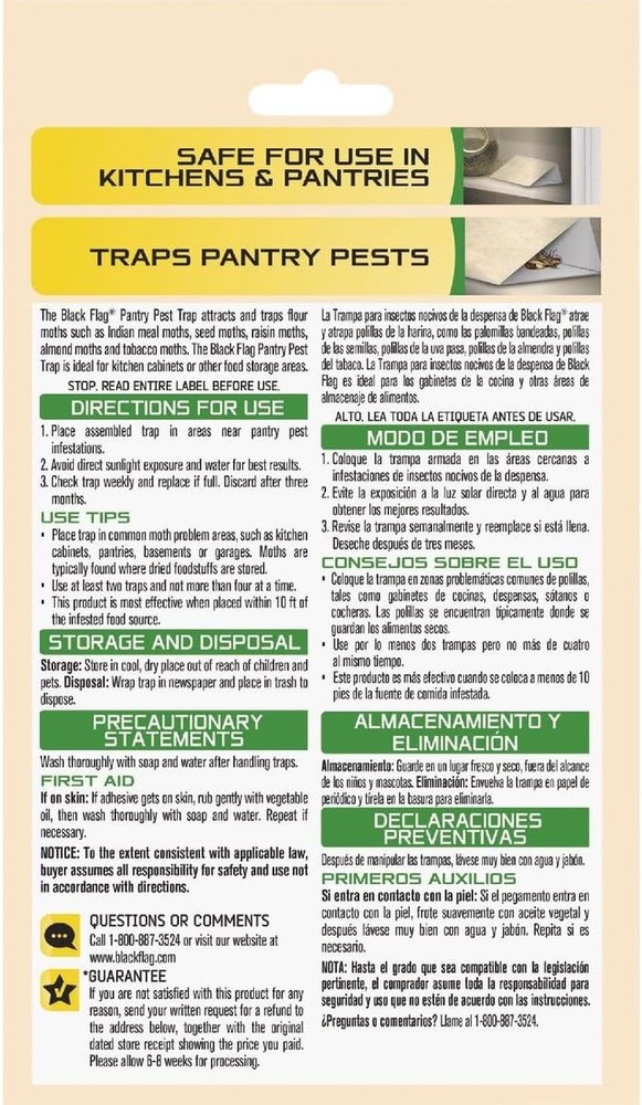 Black Flag Pantry Pest Glue Trap, 2 Count 1 Pack, White