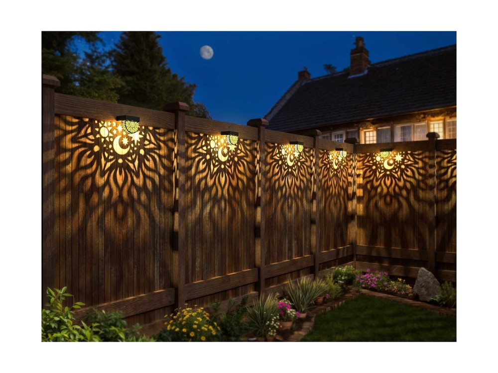 Solar Fence Lights 6 Pack Solar Deck Lights Waterproof LED Powered Step Wall ...
