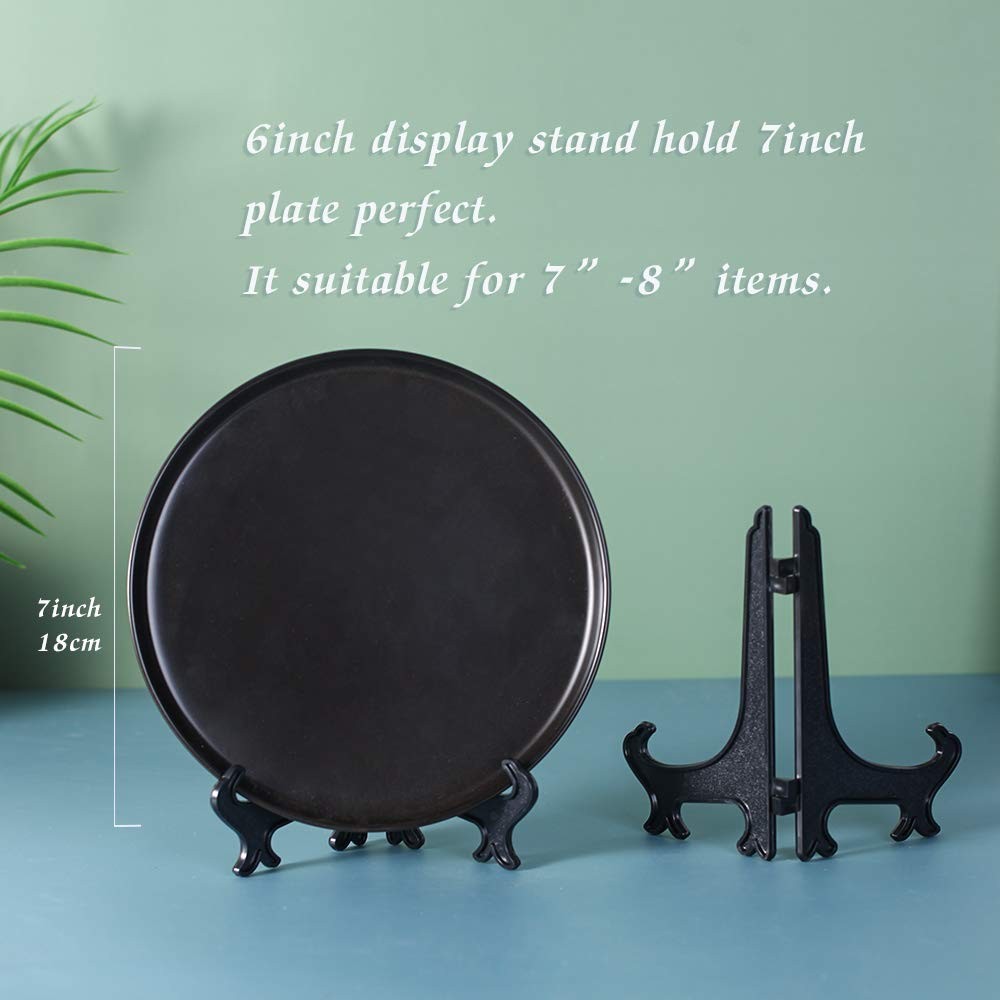 6 Inch Black Display Easel Stands Plate Holder 12 Pack
