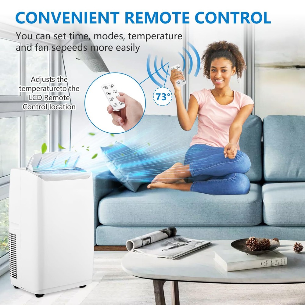 14000BTU Portable Air Conditioner Ac Unit with Remote Control &Window Kit 700 Sq