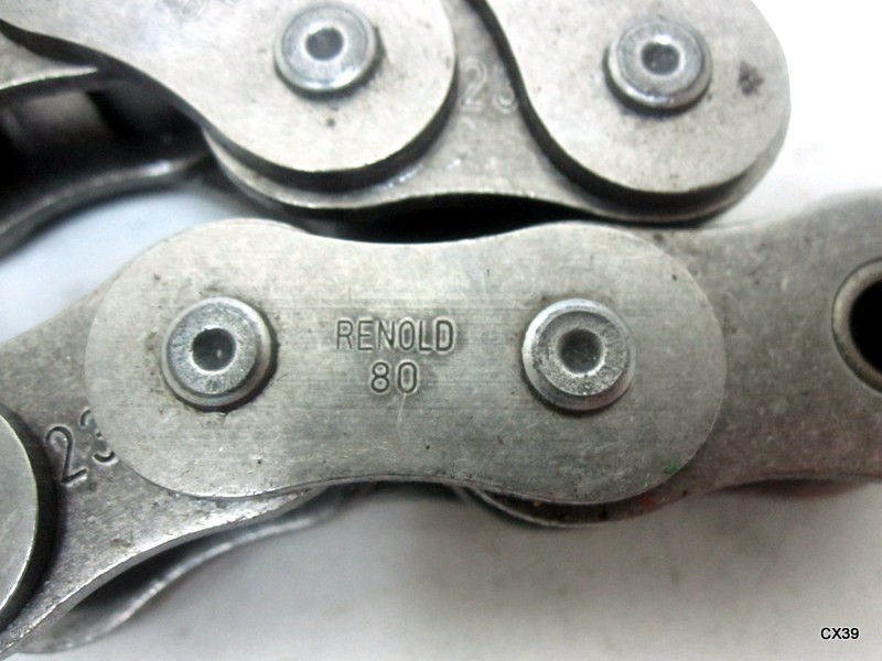 NO MASTER LINK Pair of 2.5"L Renold 80 Riveted Roller Chains