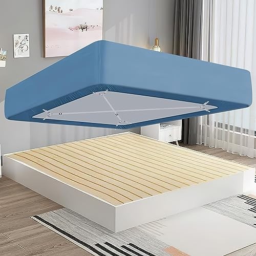 Bed Sheet Fasteners Straps - 4 Pack Adjustable Bed Sheet Holder 4 Pcs Grey