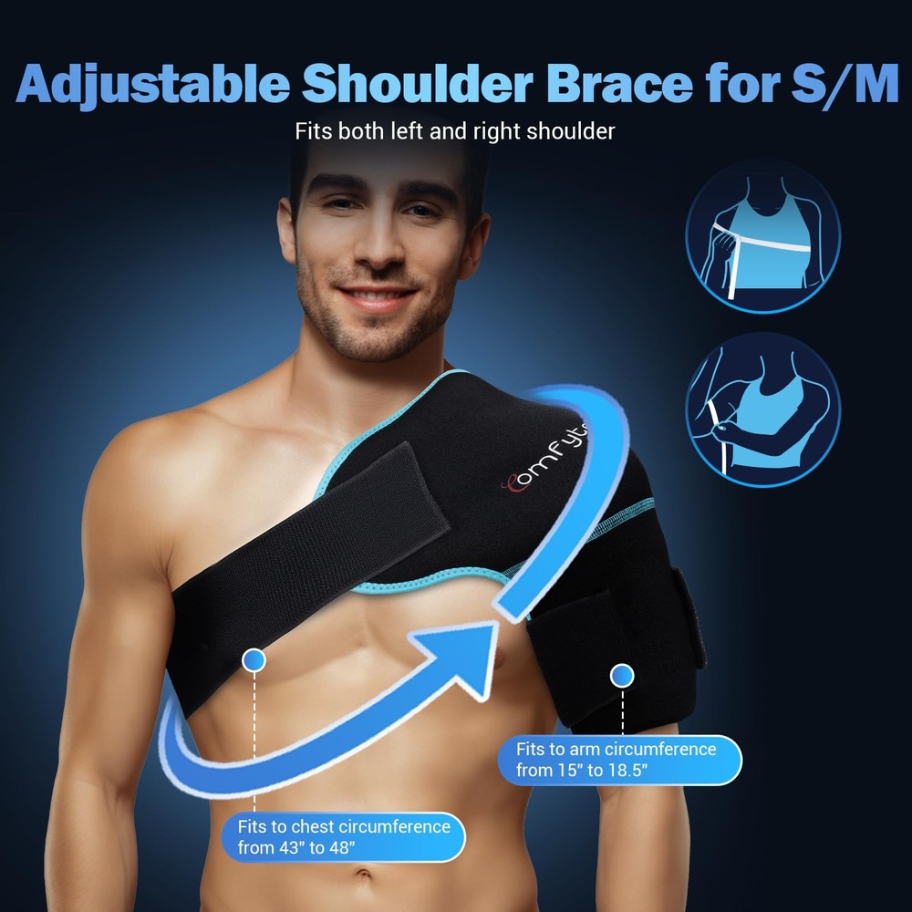 Comfytemp Shoulder Ice Pack Wrap Shoulder Brace Compression Sleeve for Shoulders