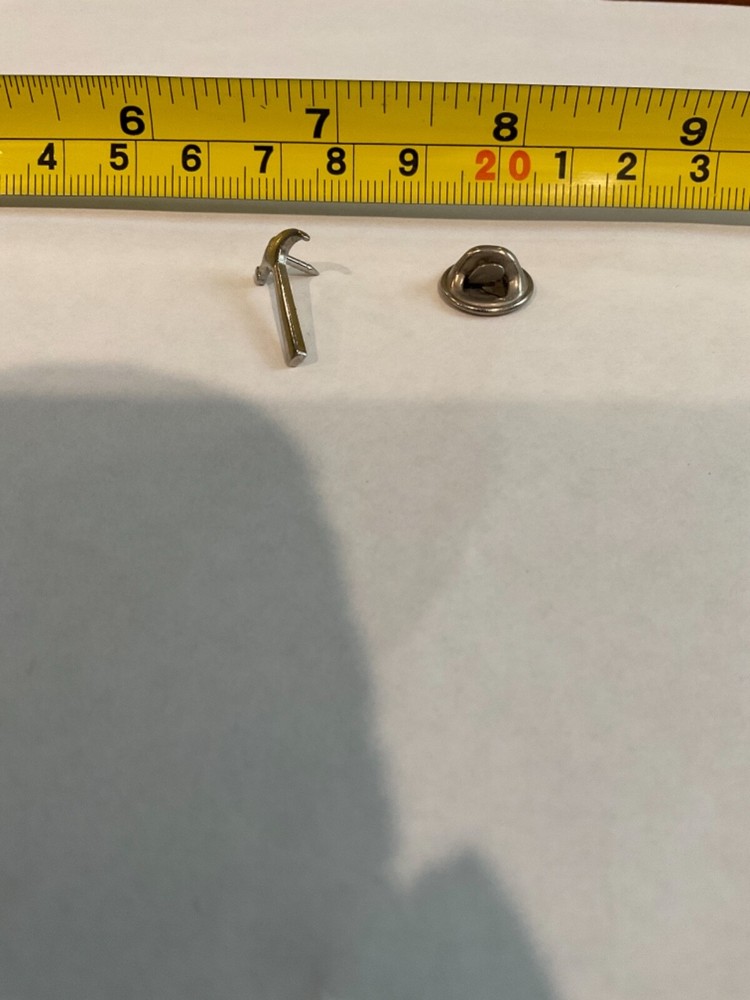 Hammer Lapel Pin Silver Tone
