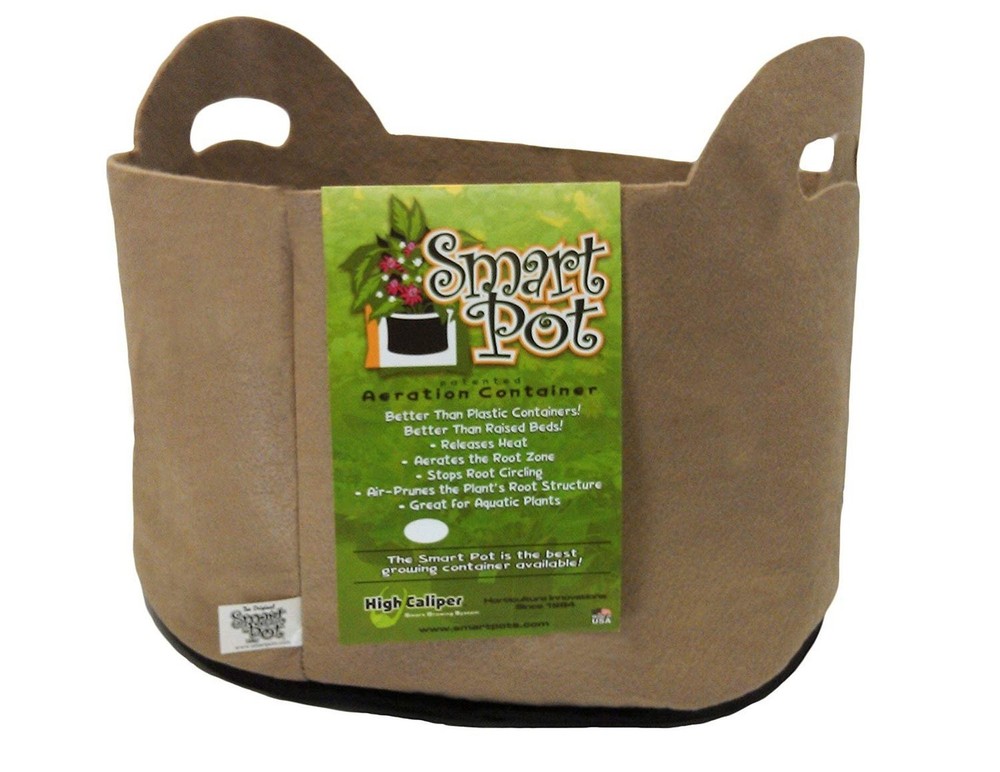 Smart Pots 10-Gallon Smart Pot Soft-Sided Container, Tan with Cut Handles