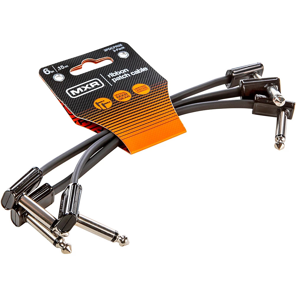 MXR 3-Pack 6" Ribbon Patch Cables Black