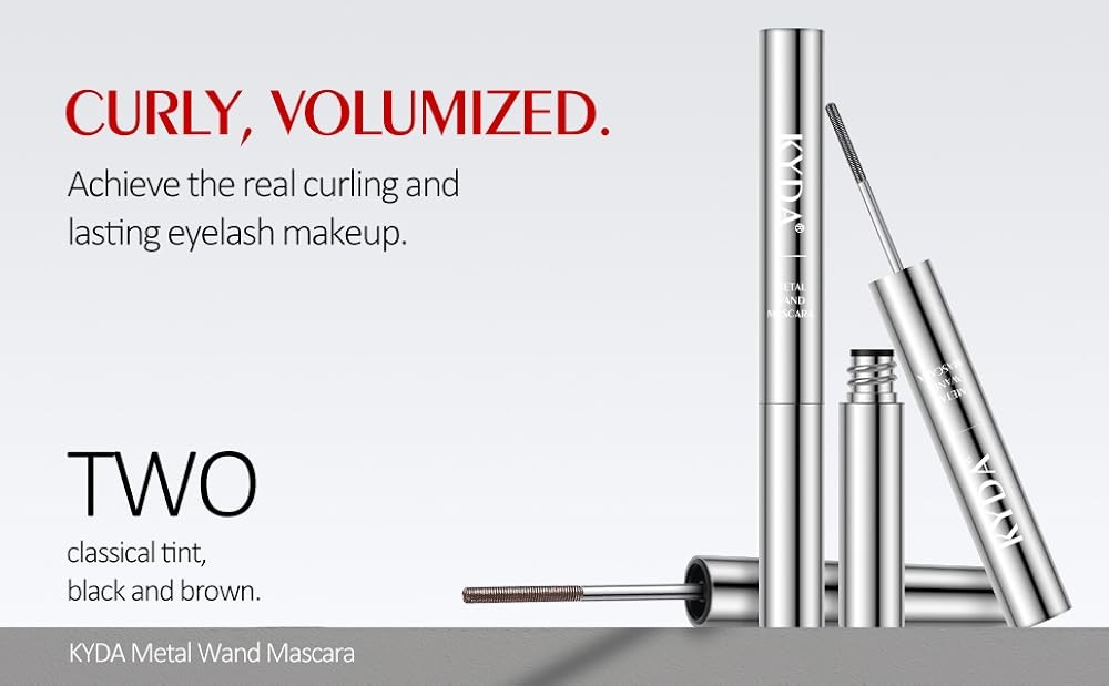 Brown Iron Wand Curling Mascara, Lasting 3D Curling Eyelashes,