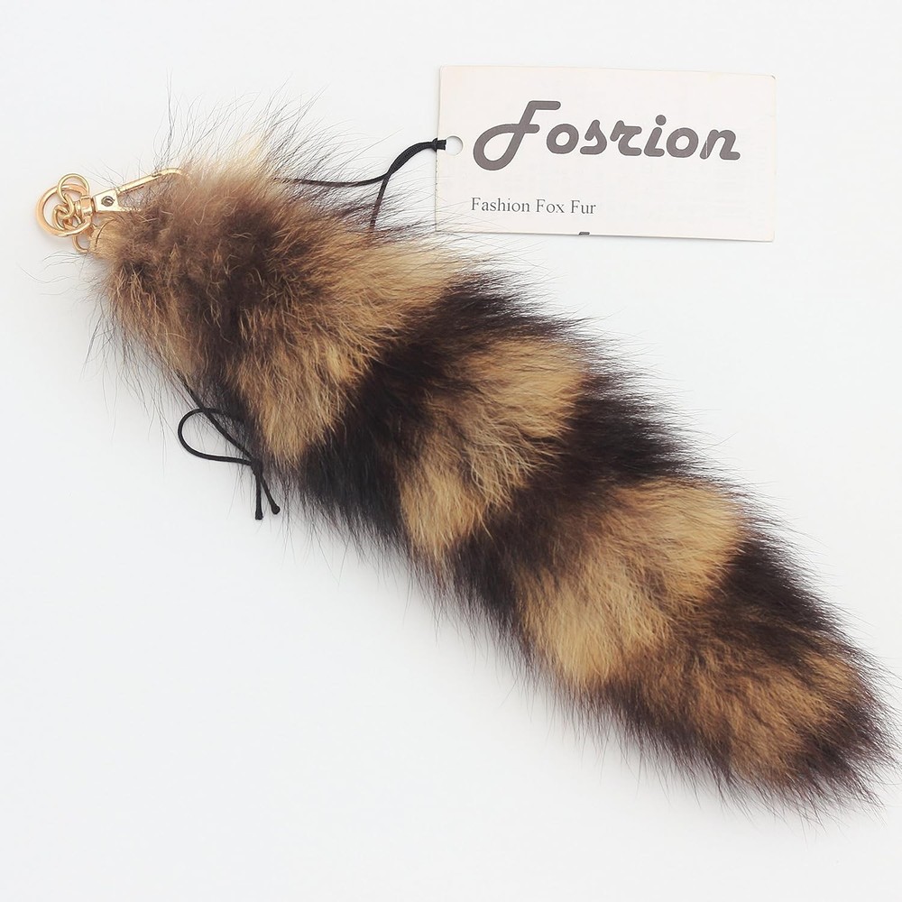 Super Huge and Fluffy Real Fox Tail Fur Keychain Pendant