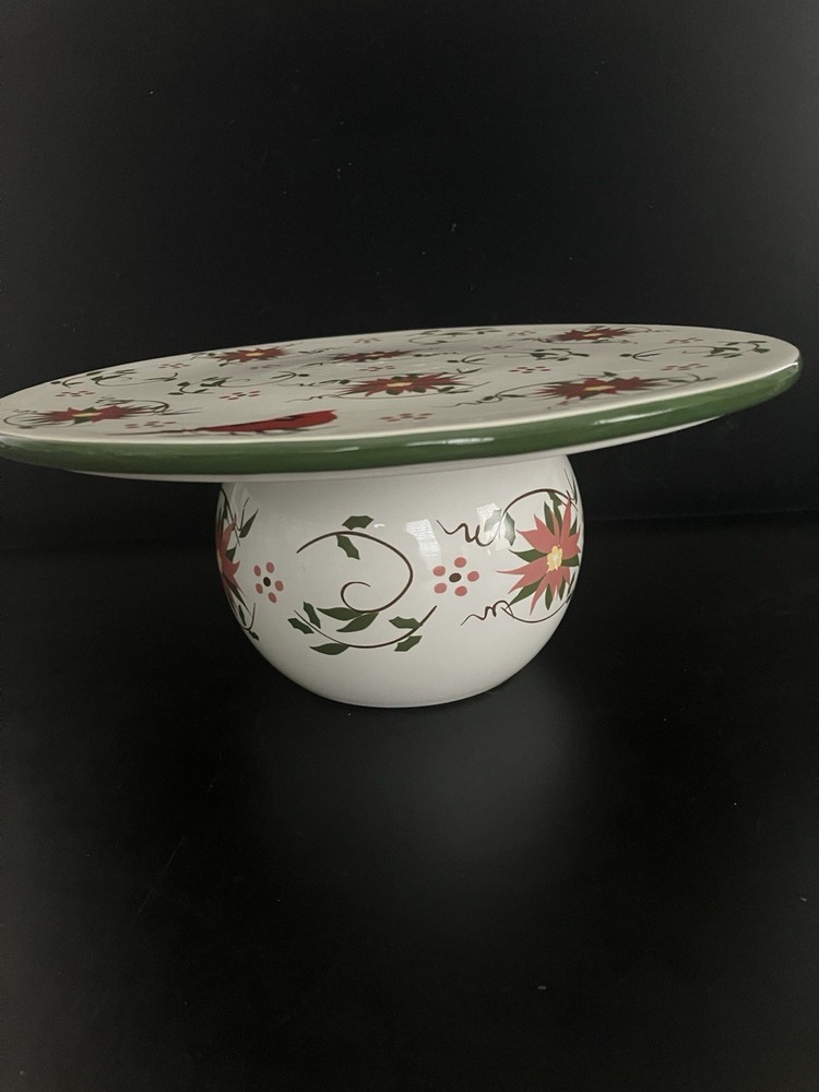 Temptations Special Edition Classic 9.75” Round Cake Plate - Cardinal Design!