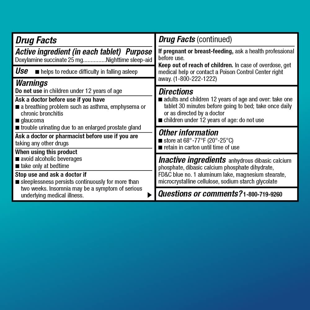 Amazon Basic Care Sleep Aid, Doxylamine Succinate Tablets 25mg, 96 Count