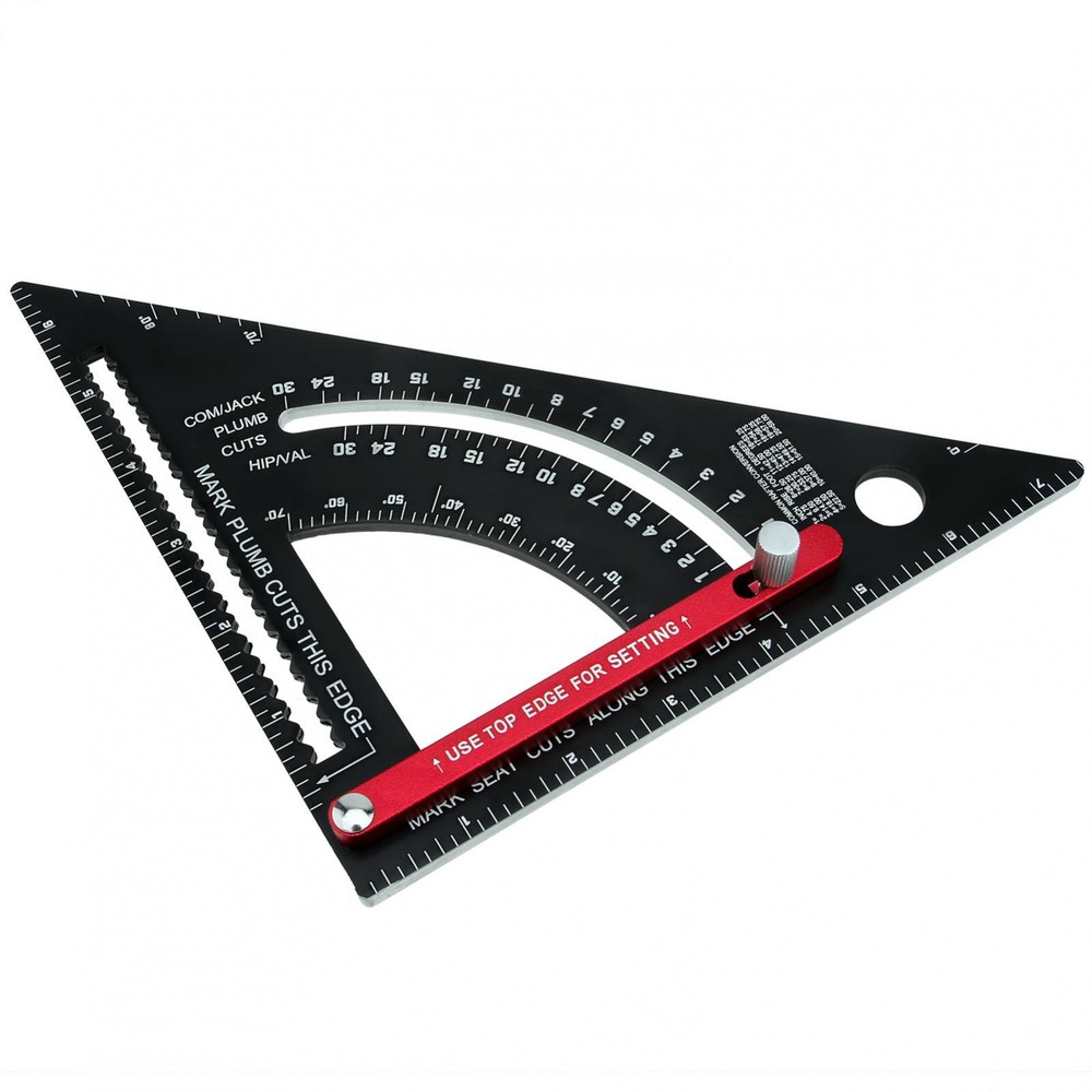 7 Inch Positioning Adjustable Angle Triangle Ruler with Adjustable Rod Metal