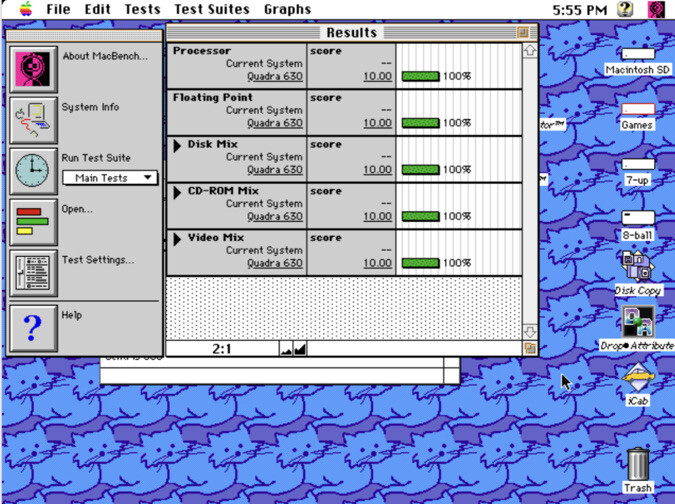 Vintage Apple Macintosh Application Macbench 2.0 Benchmarking Program 1.4mb Disk