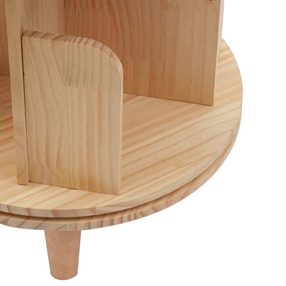 360 1-Layer Rotating Bookshelf Bookcase,Freestanding Storage Shelf Display Rack