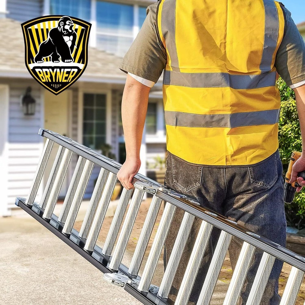 Bryner Folding Step Ladder,19.6ft ,7in1 Multi-Purpose Folding Extension Ladders
