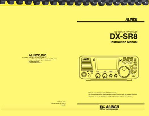 Alinco DX-SR8 Transceiver User Instruction Manual
